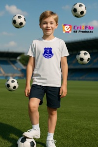 Tricou copii cu logo stema Everton FC Anglia, din bumbac 100% - Img 10