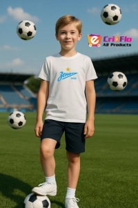 Tricou copii cu logo stema FC Zenit Rusia, din bumbac 100% - Img 10