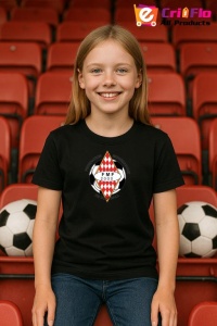 Tricou copii cu logo stema Fédération monégasque de football Monaco, din bumbac 100% - Img 5