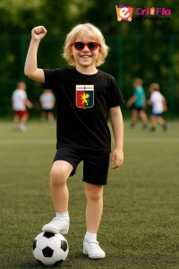 Tricou copii cu logo stema Genoa CFC Italia, din bumbac 100% - Img 6