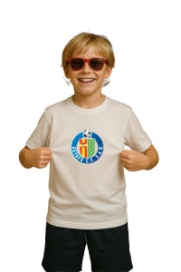 Tricou copii cu logo stema Getafe logo Spania, din bumbac 100%