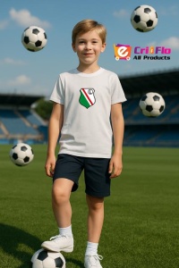 Tricou copii cu logo stema Legia Warsaw Polonia, din bumbac 100% - Img 10