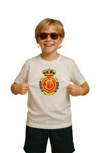 Tricou copii cu logo stema Rcd mallorca Spania, din bumbac 100%