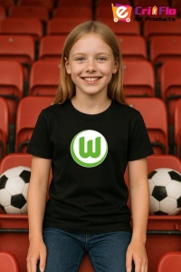 Tricou copii cu logo stema VfL Wolfsburg Germania, din bumbac 100% - Img 5