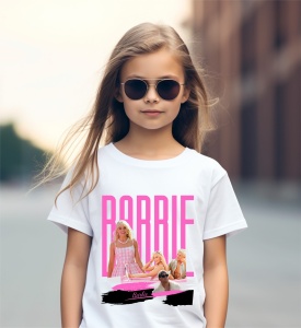 Tricou copii din bumbac 100%, personalizat cu Barbie Duo - Cadou - Img 2
