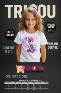Tricou Copii din bumbac 100%, personalizat cu personajul Anna - Img 4