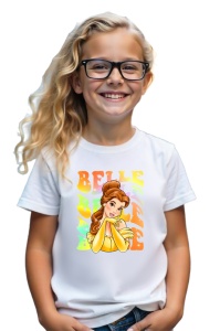 Tricou Copii din bumbac 100%, personalizat cu personajul Belle