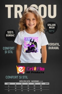 Tricou Copii din bumbac 100%, personalizat cu personajul Maleficient - Img 4