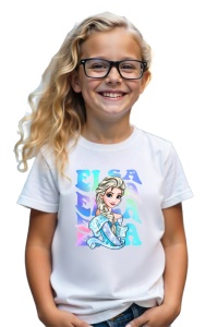 Tricou Copii din bumbac 100%, personalizat cu personajul Printesa Elsa - Img 2