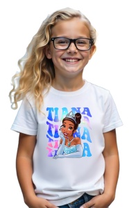 Tricou Copii din bumbac 100%, personalizat cu personajul Tiana - Img 2