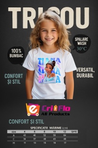 Tricou Copii din bumbac 100%, personalizat cu personajul Tiana - Img 4