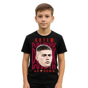 Tricou Copii din bumbac cu fotbalistul Artem Dovbyk-AS Roma - Img 2