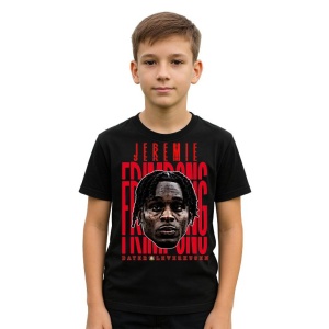 Tricou Copii din bumbac cu fotbalistul Jeremie Agyekum Frimpong-Bayer 04 Leverkusen - Img 2
