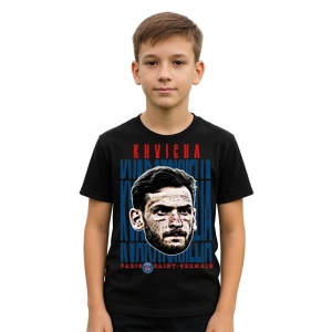 Tricou Copii din bumbac cu fotbalistul Khvicha Kvaratskhelia-SSC Napoli - Img 2
