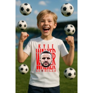Tricou Copii din bumbac cu fotbalistul Kyle Andrew Walker-AC Milan (imprumut de la Manchester City) - Img 6