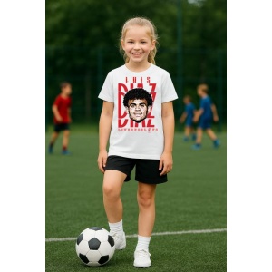 Tricou Copii din bumbac cu fotbalistul Luis Fernando Diaz Marulanda-Liverpool FC - Img 4