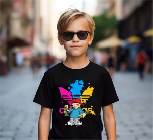 Tricou copii din bumbac personalizat haios Rainbow Buddy - Cadou