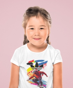 Tricou copii din bumbac personalizat haios Rainbow Skater - Cadou - Img 3