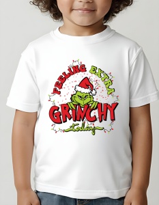 Tricou copii - Feeling extra Grinchy - Crăciun, modă, stil, cadouri, sărbători, festiv