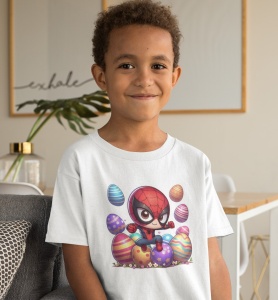 Tricou copii personalizat - Easter Spiderman - din bumbac, personalizat - Cadou