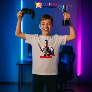 Tricou Copii Roblox Regele Sabiilor din bumbac 100% - Img 8