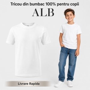 Tricou Copii Simplu din bumbac pentru Băieți 135 - Img 11