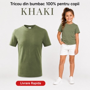 Tricou Copii Simplu din bumbac pentru Fete 135 - Img 24