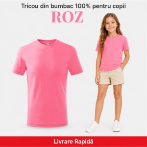 Tricou Copii Simplu din bumbac pentru Fete 135 - Img 34