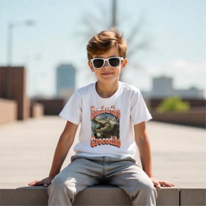 Tricou Copii Tralalelo Tra la la Bombadiro Crocodilo Funny Italian Brainrot Meme Graphic T-Shirt - Img 5