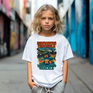 Tricou Copii Tralalelo Tra la la Bombardiro Crocodilo VS Tralalero Tralala - Italian Brainrot T-Shirt - Img 4
