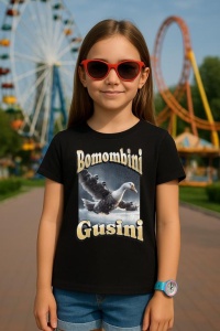 Tricou Copii Tralalelo Tra la la Bombombini Gusini Funny Italian Brainrot Meme Graphic T-Shirt
