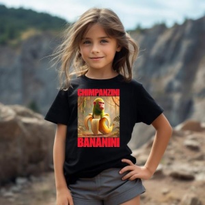 Tricou Copii Tralalelo Tra la la Chimpanzini Bananini - Italian Brainrot Meme T-Shirt (2)