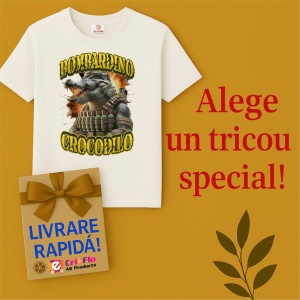 Tricou Copii Tralalelo Tra la la Italian Brainrot Bombardino Crocodilo Funny Meme T-Shirt - Img 7