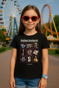 Tricou Copii Tralalelo Tra la la Italian Brainrot Characaters Meme Gen Z Funny Humor T-Shirt - Img 4