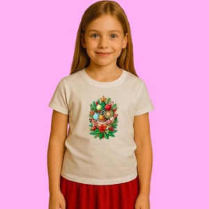 Tricou Coronita Cu Decor De Craciun, din bumbac 100%, tricou alb, Copii | Dama | Barbat - Img 2