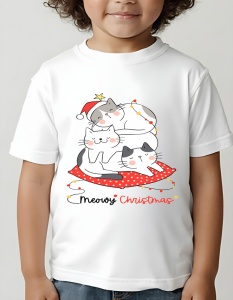 Tricou Craciun copii - Meowy Catmas Christmas