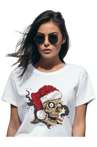 Tricou Craciun dama - Funny Skull Christmas