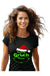 Tricou Craciun dama - Resting Grinch Face