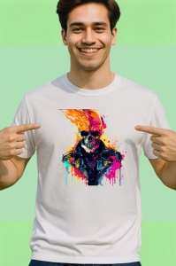 Tricou Craniu biker inflacarat cu jacheta de piele Copii | Dama | Barbat - Img 2