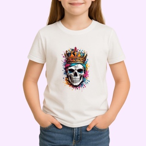 Tricou Craniu regal cu coroana si efecte graffiti Copii | Dama | Barbat - Img 4