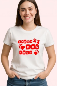 Tricou crazy dog lady mesaj pentru iubitoarele de caini, Copii | Dama | Barbat - Img 3