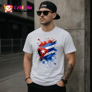 Tricou Cuba Steag Splash Art, Copii | Dama | Barbat - Img 5