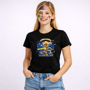 Tricou Curacao World Cup 2026 Fifa V2, din bumbac 100%, tricou negru, Copii | Dama | Barbat