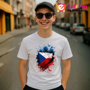Tricou Czechia Steag Splash Art, Copii | Dama | Barbat - Img 7