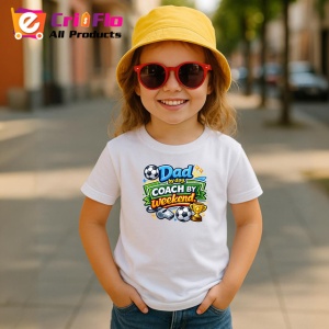 Tricou Dad By Day Coach By Weekend Fotbal V1, din bumbac 100% , tricou alb pentru Copii | Dama | Barbat - Img 4