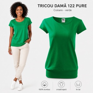 Tricou Damă 100% Bumbac cu Bandă Jos – Croială Lejeră, 22 Culori, XS-3XL - Img 14