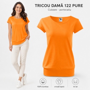 Tricou Damă 100% Bumbac cu Bandă Jos – Croială Lejeră, 22 Culori, XS-3XL - Img 24