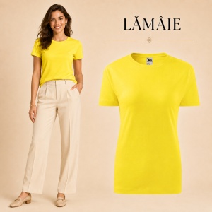 Tricou damă basic clasic din bumbac 100%, cambrat, 23 culori, XS - 2XL - Img 11