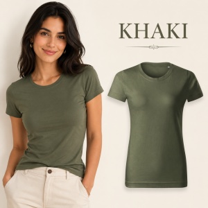 Tricou Damă Basic Free din Bumbac, Guler Rotund, Croială Cambrată, Fără Etichetă, 18 Culori, XS–2XL - Img 17