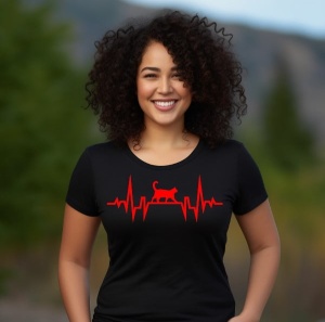 Tricou dama bumbac personalizat pentru femei Ritmul inimii Traiesc si imi iubesc pisica - Cadou - Img 2